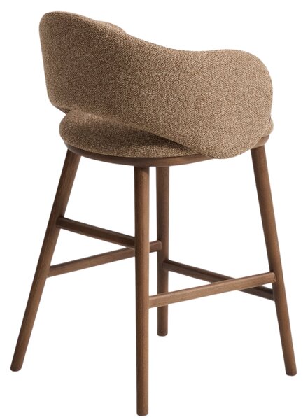Kave Home Hnědá čalouněná barová židle Maina 66 cm