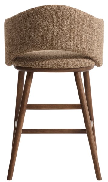 Kave Home Hnědá čalouněná barová židle Maina 66 cm