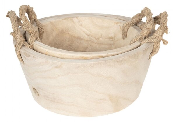 Sada 2 dřevěných košíků/ misek – 36x16 cm