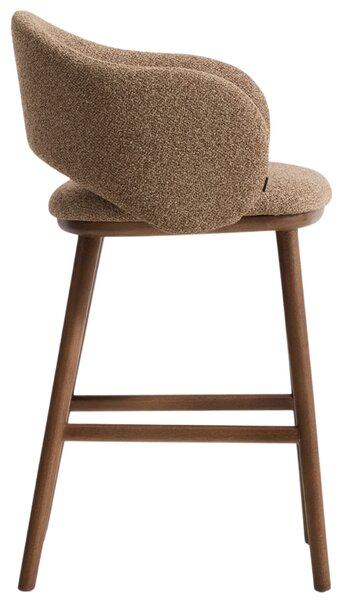 Kave Home Hnědá čalouněná barová židle Maina 66 cm