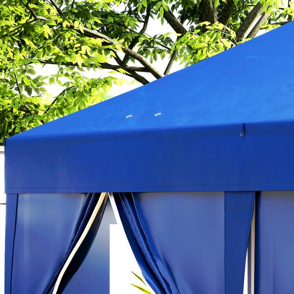 Outsunny Zahradní Altán Skládací Pop-Up Altán 3 x 6 m s 6 Bočními Stěnami, Odkapávacími Otvory, Včetně Nosného Úložného Pytle, Skládací Stříška pro Ke