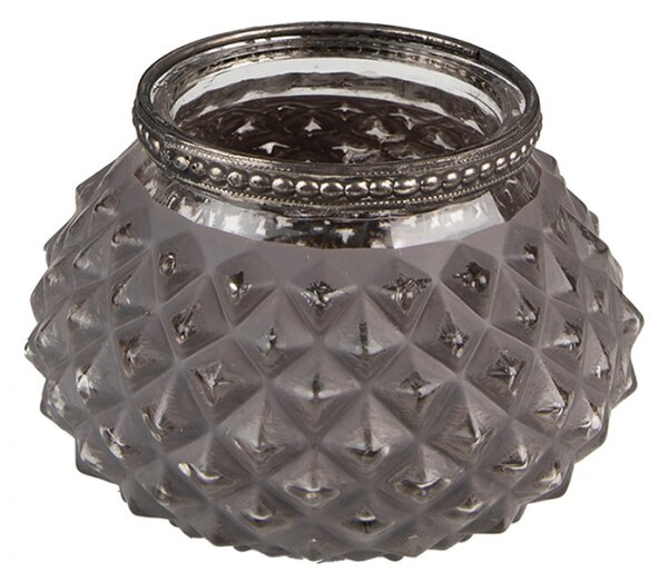 Skleněná čajová svíčka Houder Grey 11*8 cm – 11x8 cm