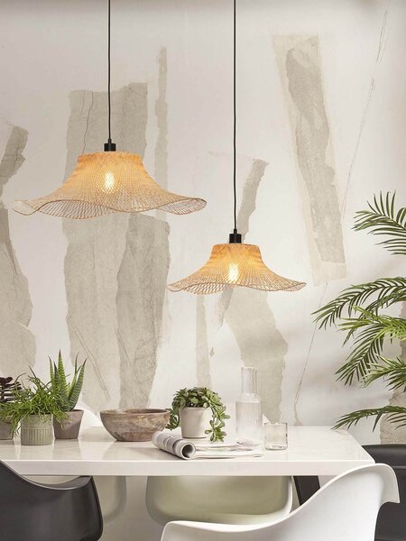 Stropní visící lampa ibiza l 65 x 20 cm přírodní
