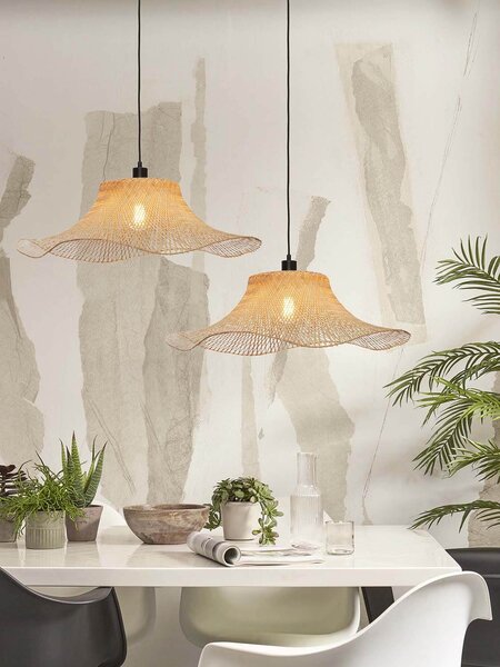 Stropní visící lampa ibiza l 65 x 20 cm přírodní