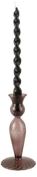 Hnědý skleněný svícen PT LIVING Swirl, výška 17 cm