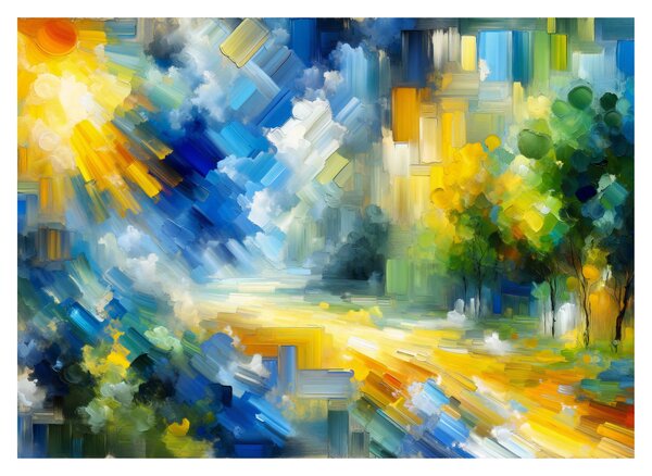 Skleněný obraz - Abstraktní slunečný den (70x50 cm)