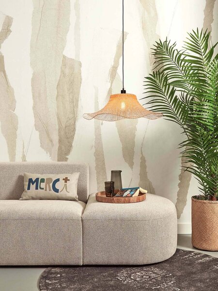 Stropní visící lampa ibiza l 65 x 20 cm přírodní
