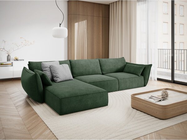 Tmavě zelená rohová pohovka (levý roh) Vanda – Mazzini Sofas