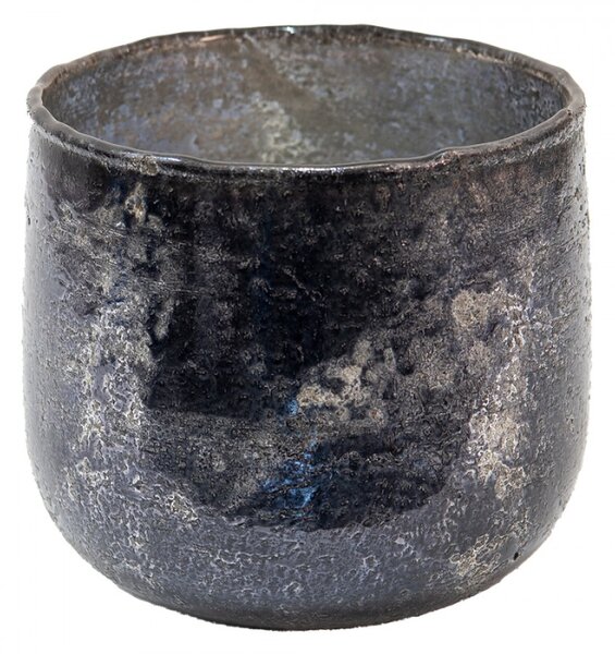 Skleněná čajová svíčka Houder Grey 13*12 cm – 13x12 cm