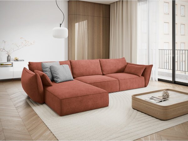 Červená rohová pohovka (levý roh) Vanda – Mazzini Sofas
