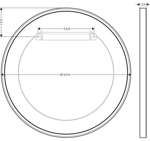 Axor Universal Circular zrcadlo 60x60 cm kulatý chrom 42848000