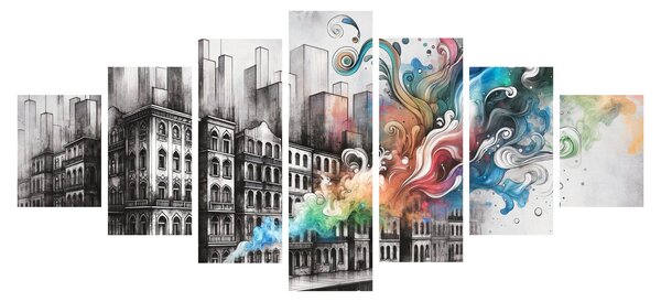 Obraz - Industriální život (210x100 cm)