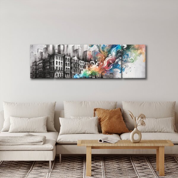Obraz - Industriální život (170x50 cm)