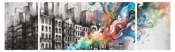 Obraz - Industriální život (170x50 cm)