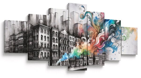 Obraz - Industriální život (210x100 cm)