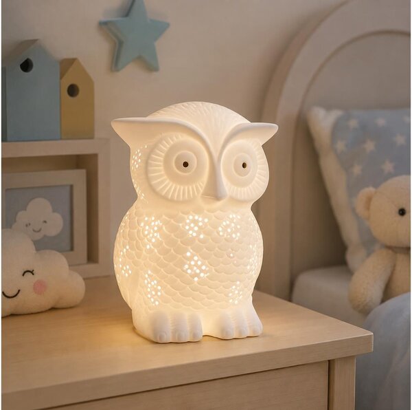 ONLI - Stolní lampa PORCELLANA 1xE14/6W/230V 25 cm sova