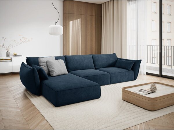 Tmavě modrá rohová pohovka (levý roh) Vanda – Mazzini Sofas