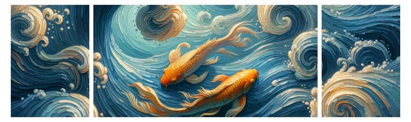Obraz - Zlaté rybky (170x50 cm)