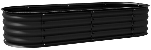 Outsunny Modularní Vyvýšený Záhon pro Zeleninu, Ocelová Květinová Bedna pro Zeleninu, Rostliny, Květiny, 150 x 62 x 30 cm, Černá | Aosom
