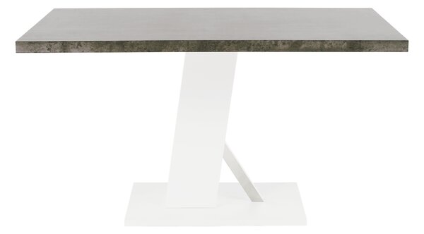 KONDELA Jídelní stůl, beton / bílá matná, 138x90 cm, BOLAST