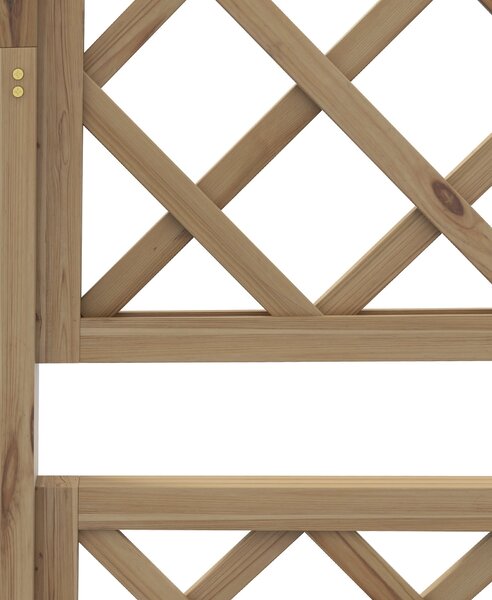 Outsunny Květináč s treláží pro popínavé rostliny, zeleninu a květiny - předolejované smrkové dřevo, rozměry 160L x 55Š x 183V cm, efekt přírodního dř