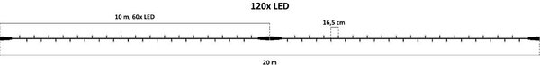 DLED SLN120W DecoLED Vánoční světelný řetěz - 20 m, 120 teple bílých LED