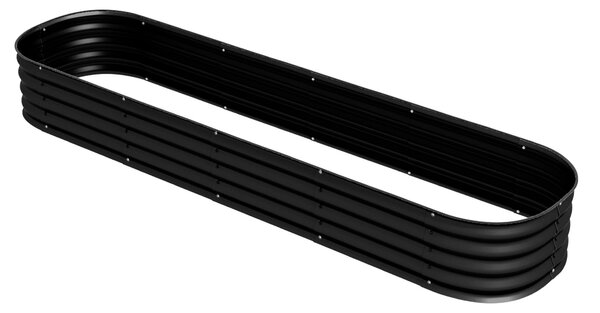 Modulární vyvýšený záhon z oceli Outsunny pro zeleninu, rostliny a květiny - 240 x 62 x 30 cm, černý | Aosom