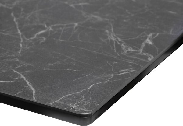 DELIFE Jídelní stůl Edge 200x100 cm keramika Laminam® Nero Greco antracitová Spider plochá ocel nerezová ocel