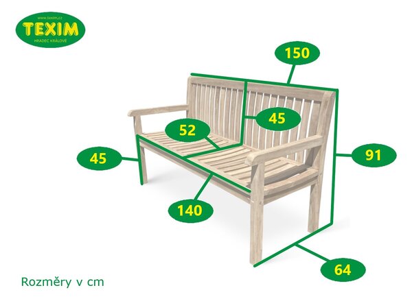 Kingsbury zahradní lavice teak 150 cm