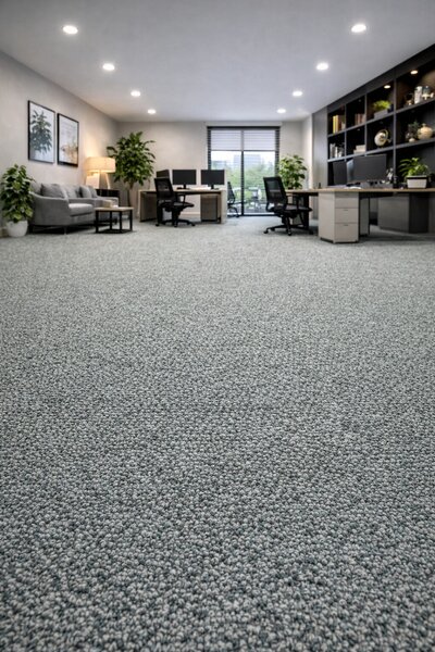 Beaulieu International Group, Metrážový koberec Piccolo 531, zátěžový, na míru, šíře 4m, šedá, guma (gel - protiskluzový), chodba / předsíň