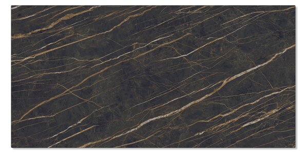 DELIFE Jídelní stůl Edge 200x100 cm Laminam® keramika hnědá středová podnož plochá ocel černá