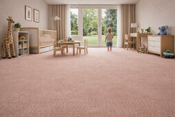 Vorwerk, Metrážový koberec Bingo 1P14 růžový, na míru, šíře 4m, růžová, filc, chodba / předsíň