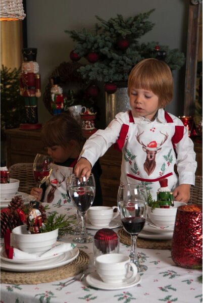 Čtvercový bavlněný ubrus Holly Christmas – 100x100 cm