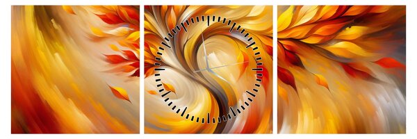 Obraz - Podzimní strom (s hodinami) (90x30 cm)