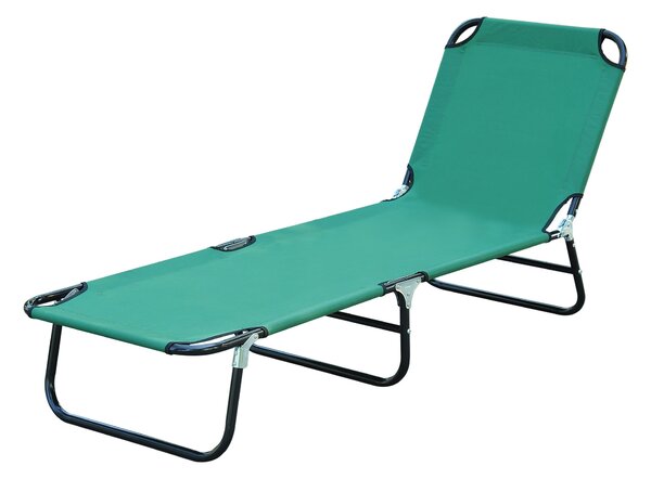 Outsunny Zahradní lehátko, skládací lehátko, polohovací sluneční lehátko z oxfordské tkaniny, venkovní lehátko na pláž, relaxaci, kempování, bazén, te