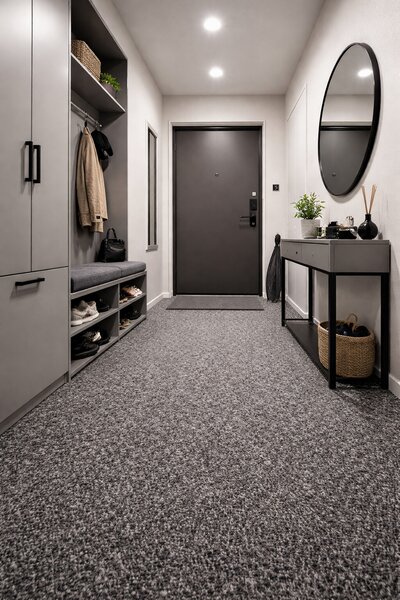 Den Braven, Metrážový koberec Lindau 50 černý, zátěžový, na míru, šíře 2m,4m, šedá, resine, kancelář
