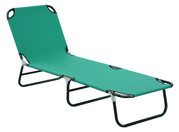 Outsunny Zahradní lehátko, skládací lehátko, polohovací sluneční lehátko z oxfordské tkaniny, venkovní lehátko na pláž, relaxaci, kempování, bazén, te