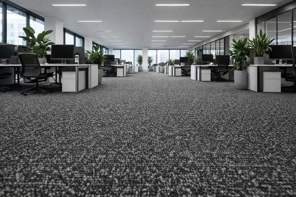 Beaulieu International Group, Metrážový koberec Piccolo 236, zátěžový, na míru, šíře 4m, šedá, guma (gel - protiskluzový), chodba / předsíň