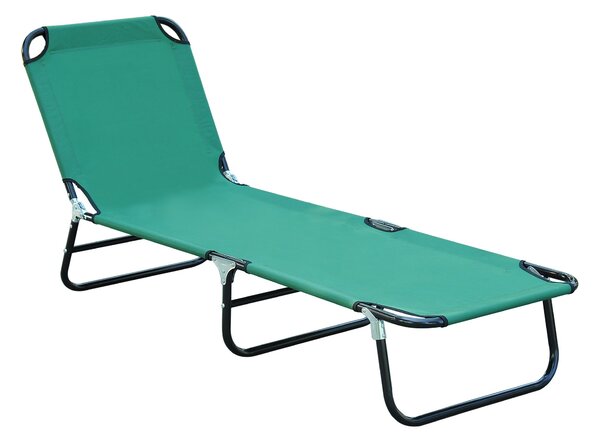 Outsunny Zahradní lehátko, skládací lehátko, polohovací sluneční lehátko z oxfordské tkaniny, venkovní lehátko na pláž, relaxaci, kempování, bazén, te