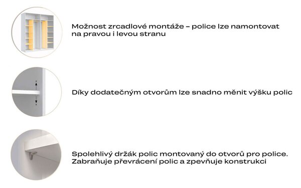 Skříň s posuvnými dveřmi 1,5x2,1 m (Dveře Grafit/Zrcadlo) série N Dominika