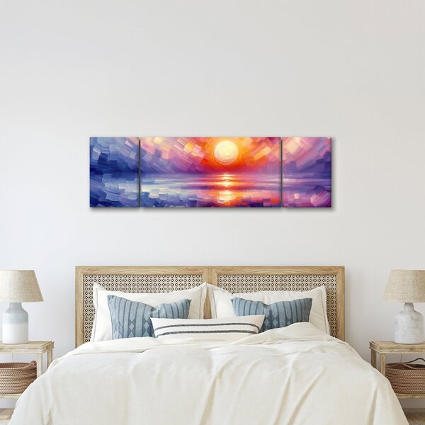 Obraz - Barevný umělecký západ slunce (170x50 cm)