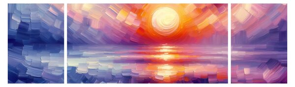 Obraz - Barevný umělecký západ slunce (170x50 cm)