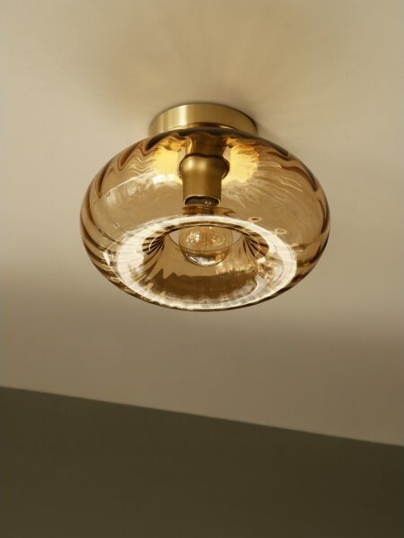 Osram - Stropní svítidlo GOLD GLASS 1xE27/12W/230V pr. 28 cm zlatá/kouřová