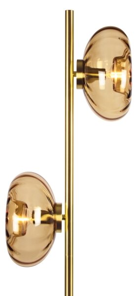 Osram - Stojací lampa GOLD GLASS 2xE14/12W/230V zlatá/kouřová béžová