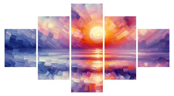 Obraz - Barevný umělecký západ slunce (125x70 cm)