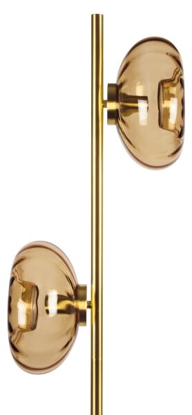 Osram - Stojací lampa GOLD GLASS 2xE14/12W/230V zlatá/kouřová béžová