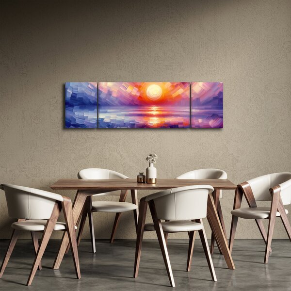 Obraz - Barevný umělecký západ slunce (170x50 cm)