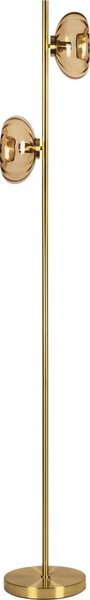 Osram - Stojací lampa GOLD GLASS 2xE14/12W/230V zlatá/kouřová béžová