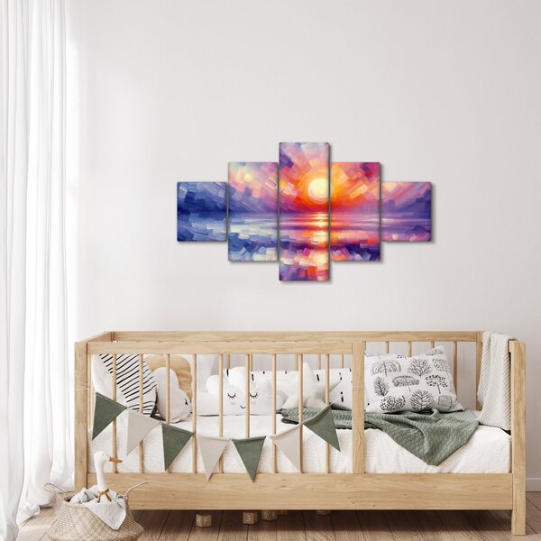 Obraz - Barevný umělecký západ slunce (125x70 cm)