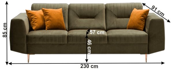 KONDELA Sedací sestava 3 + 2 + 1, zelená, LEXUS